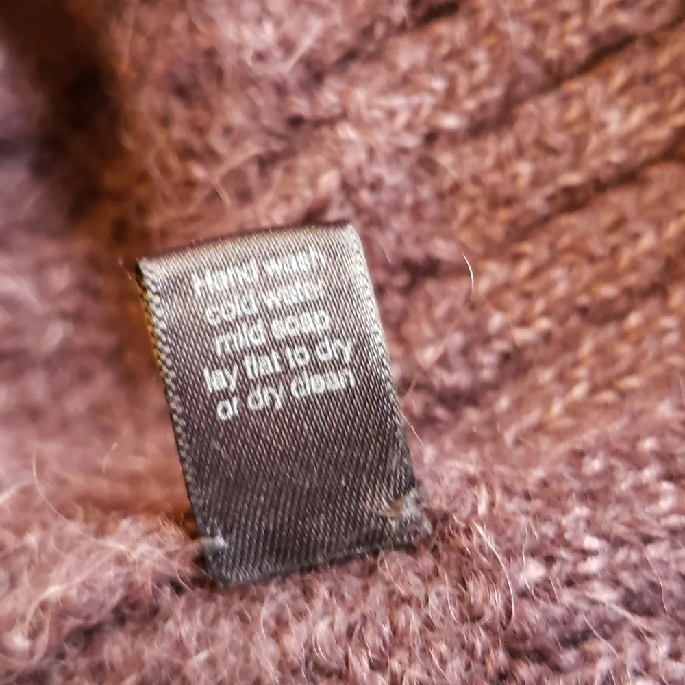 PERUVIAN CONNECTION Alpaca Boyfriend Long Cardigan Sweater Plum sz M Women's - Picture 7 of 9